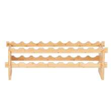 18 Bottle Stackable Modular Wine Rack Bamboo Wood Display Shelf 2-Tier - Apricot - View 6