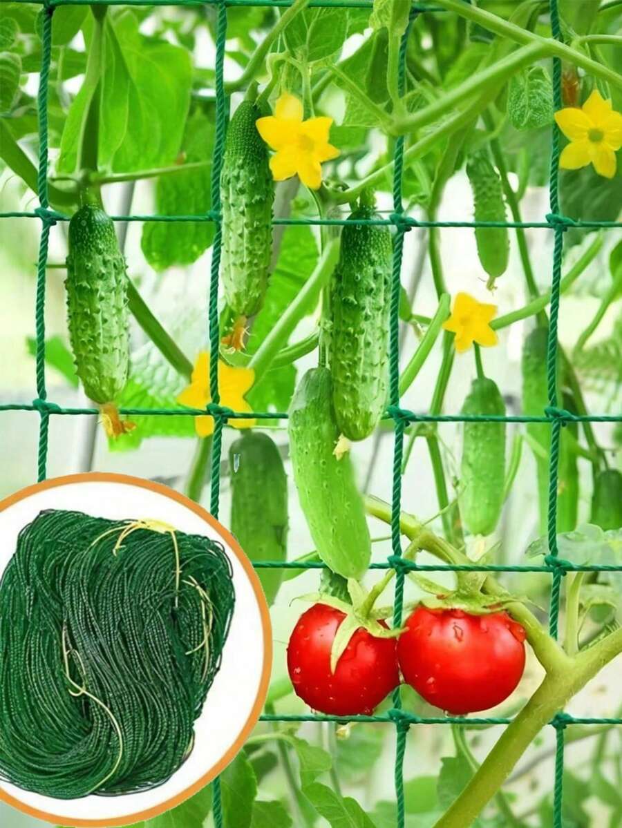 1,8m*0,9/1,8/2,7/3,6/5M Enrejado de plantas, red de crecimiento de poliéster resistente, enrejado de jardín con malla cuadrada para plantas trepadoras, verduras - multicolor - Ver 1