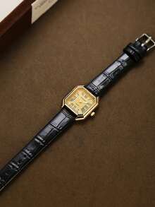 1pc Women's Quartz Watch, Fashionable Retro Exquisite, Suitable For Daily Wear, Birthday/Graduation Gift - Black - View 5