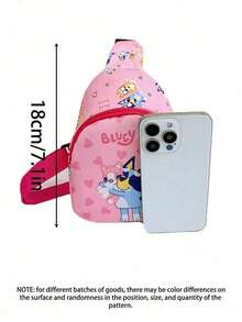 Bluey 1个斜挎包可爱家庭胸包单肩包卡通轻便斜挎包万圣节圣诞节礼物 - 彩色 - 查看 4