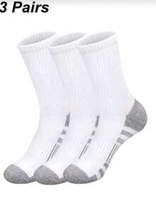 3/6/10/20 pares de calcetines de baloncesto para hombres, calcetines largos tipo tubo, antideslizantes, adecuados para baloncesto, ciclismo, deportes, blancos - Blanco - Ver 8