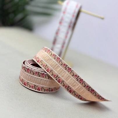 2 thước ruy băng satin jacquard cổ điển, vải satin ren thêu, thích hợp để trang trí, may vá thủ công, trang trí nhà cửa, túi xách, làm đẹp quần áo.