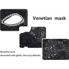1PC, Masquerade Mask, Party Costume Lace Eye Mask, Women's Dress-Up Mask, Suitable For Holidays, Party Costume Ball - Mask - View 12