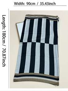 1pc Women's Simple Printed Scarf, Fashion Scarf, New Sunscreen Beach Shawl, Cotton Linen Feel Shawl For Women - Multicolor - View 5