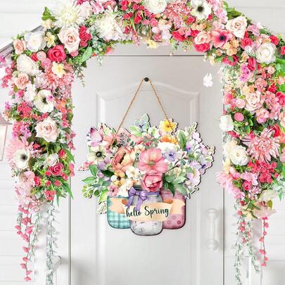 Biển chào mừng hình bướm và hoa, vòng hoa trang trí tường "Chào mùa xuân", hoa và bướm nhiều màu sắc thích hợp treo trong nhà/ngoài trời, phong cách nhà nông thôn. Những vật trang trí mùa xuân này dễ dàng phù hợp với hầu hết các phong cách trang trí nhà cửa, bạn có thể treo chúng ở cửa trước, trang nhã và tinh tế, mang đến màu sắc ấm áp và quyến rũ cho ngôi nhà của bạn.