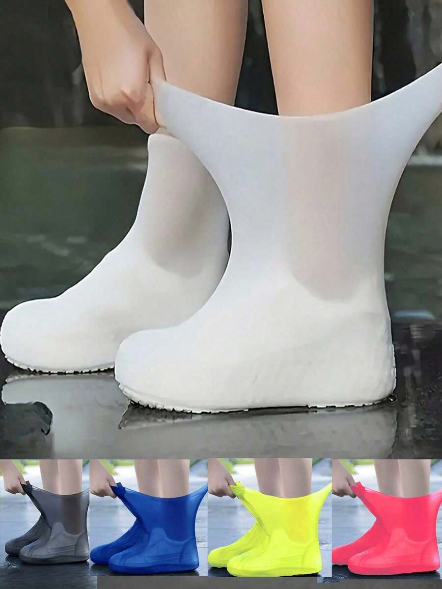 Unisex Reusable Waterproof Shoe Covers, Durable Silicone Anti-Slip Shoe Protectors, Easy To Clean Hand Wash, Neutral Shoe Covers For Outdoor Daily Wear, Waterproof Anti-Slip Travel Shoe Covers, Soft Transparent Outdoor Boot Covers, Lightweight Rain Gear Accessory, Suitable For Hiking/Camping, Summer Cooling, Beach, Travel, Waterproof Protection, Travel Essential