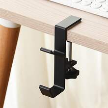 Móc treo ba lô, Móc treo bàn không cần ốc vít, Giá treo tai nghe, Giá đỡ tai nghe, Móc treo túi xách, Móc treo bàn làm việc văn phòng, Móc tai nghe, Giá giữ tai nghe - màu đen - Xem 13