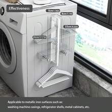 1pc Magnetic Washing Machine Side Hanging Rack, Bathroom Wall-Mounted Clothes Storage Rack - Multicolor - View 6