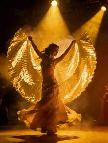 Alas de mariposa LED brillantes para adultos, alas de danza del vientre brillantes de colores, accesorio de disfraz para actuaciones en el escenario, adecuado para raves, festivales, discotecas y fiestas - Alas brillantes con tenedores - Ver 8
