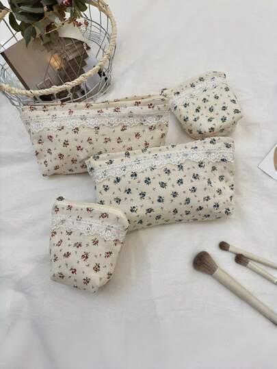 1pc High-Quality Appearance Level Floral Large-Capacity Storage Bag For Organizing Small Items Such As Wallets, Cosmetics, Lipsticks, And A Bag For Carrying Toiletries When Going Out.