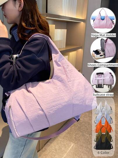 女士健身包，带鞋仓的旅行手提包