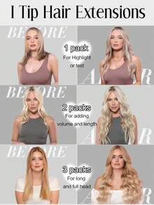 SUYYA 16 Inch 80g Human Hair Extensions, Blonde Bleached Real Human Hair, Women's Natural Hair Tapered Ends Hair Extensions - S613 - View 7