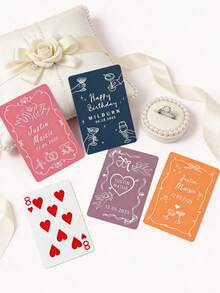 Bộ bài cưới thiết kế riêng, Bộ bài in chữ theo yêu cầu, Quà lưu niệm lãng mạn cho đám cưới và lễ kỷ niệm, Quà tặng cá nhân hóa cho đám cưới và tiệc tùng, Quà kỷ niệm ngày cưới độc đáo - Nhiều màu - Xem 5