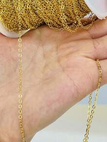 10m/Roll Stainless Steel Solid Color Flat Cross Chain, Steel Color & Gold Chain, Jewelry Making Metal Chain - Stainless Steel Chain - View 5