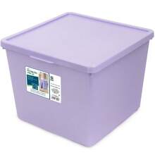 Large Plastic Stacking Storage Bin With Lid For Kids, Purple Toy ...