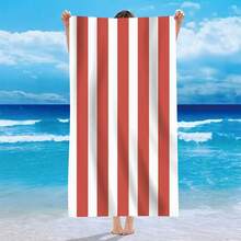 Luxury Striped Quick-Dry Beach Towel - Made Of Super Soft, Durable Polyester Fabric, Easy To Clean, Perfect For Camping, Spa, RV, And Beach Sunbathing - 8 - View 4