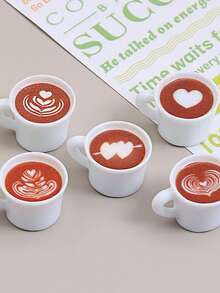 10/50 chiếc mặt dây chuyền hình cốc cà phê mini thiết kế Latte nghệ thuật, chất liệu nhựa, dùng để làm đồ trang sức và thủ công DIY. - 50 CÁI - Xem 4