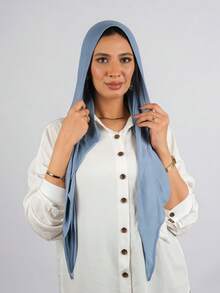 1pc Instant Triangle Hijab, All-In-One Tie-Up Design, Quick Wrap Without Slipping, No Undercap Needed, Suitable For Daily Wear, Prayer, And Outings - Multicolor - View 5