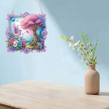 Bộ tranh đính đá acrylic 2D, mặt dây chuyền acrylic hình chim và cây sáng tạo, mặt dây chuyền nghệ thuật acrylic hình dạng đặc biệt. - A - Xem 3