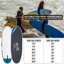 Neolife Surfboard Bag Day Shortboard y cubierta de longboard resistente al desgaste y ligera tamaño 6'0 6'6 7'0 7'6 8'0 8'6 9'0 9'6 9'0 9'6 y 9'6 - Negro - Ver 6