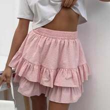 Spring And Summer New European And American Women's Clothing Temperament Solid Color High Waist Lace Design Sexy Cake Skirt Skirt Pants - 白色 - 查看 5