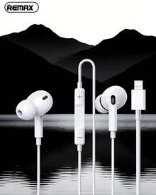 REMAX RM-575 Ergonomic Wired Headphones: Comfortable Fit, HD Calls, Lossless Audio Quality, Lightweight And Portable. Compatible With IPhone 14/13/12/11 Pro Max/X/XS/XR/8/7 Plus, IPhone 14/13/12/11/SE/X/XR/XS/8/7, Huawei, Xiaomi, And OPPO Smartphones. Supports Type-C/3.5mm/Lightning Interfaces. - View 1