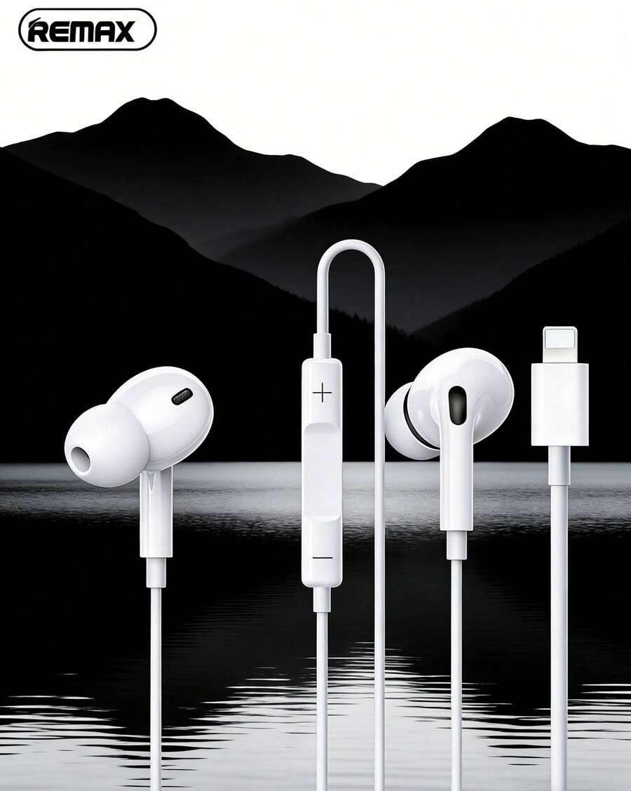 REMAX RM-575 Ergonomic Wired Headphones: Comfortable Fit, HD Calls, Lossless Audio Quality, Lightweight And Portable. Compatible With IPhone 14/13/12/11 Pro Max/X/XS/XR/8/7 Plus, IPhone 14/13/12/11/SE/X/XR/XS/8/7, Huawei, Xiaomi, And OPPO Smartphones. Supports Type-C/3.5mm/Lightning Interfaces. - View 1