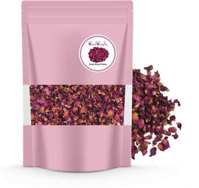 CoolCrafts Dried Rose Petals Real Red Dry Rose Petals Bulk For Bath, Confetti, Crafts, Cake Decoration - 1 OZ