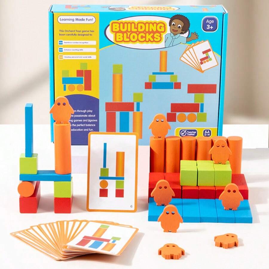 Juego de equilibrio y apilamiento de bloques de construcción de pingüinos para desarrollar el pensamiento lógico, juguete educativo interactivo para padres e hijos - Multicolor - Ver 1