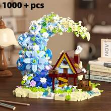 Multi-Particle Building Blocks Treehouse Street Scene Series, Children's Building Blocks Toy Set, Includes: Moon Treehouse, Multiple Colors Cherry Blossom Trees. DIY Educational Assembly Handmade Gift, Gift For Children, Classroom Reward Small Gift. Back To School, Birthday And Major Holiday Fashion Gift. Gift Bag Packaging More Affordable. - Multicolor - View 14