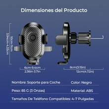 Soporte de teléfono para coche con ventosa, bloqueo de un solo toque, rotación de 360°, ajustable, adecuado para teléfonos de 4-7 pulgadas, accesorio de viaje necesario para el coche, no bloquea la visión - RM-C02 - Ver 9
