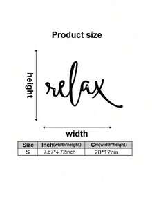 1pc Black Metal "Relax" Wall Decor Inspired By Art Deco - Modern Bathroom Decor Sign - Hanging Bathroom Decoration - Wall Mounted Iron Sculpture, Home Decor Accent, Room Decoration, Wall Art Gift, Birthday & Graduation - Nhiều màu - Xem 11
