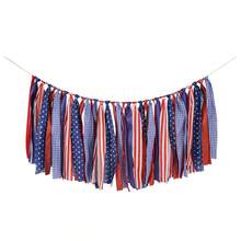 4th Of July Ribbon Banner Red White Blue Decorations, Patriotic Tinsel Garland For Mantel Wall Window And More - 五彩繽紛 - 查看 4
