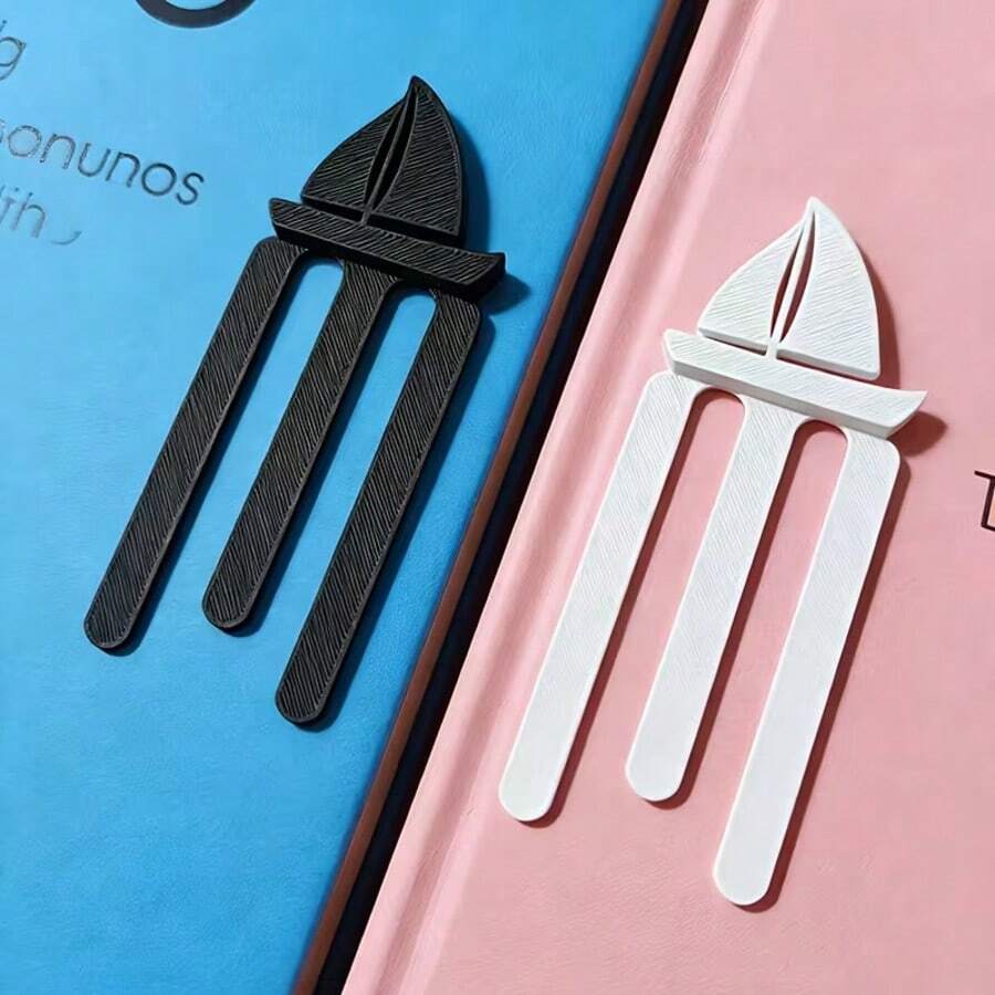 Marcapáginas de vela impreso en 3D, un imprescindible para los amantes de los libros, con un diseño de clip de página minimalista, accesorio de escritorio de moda, regalo de lectura, adecuado para novelas, libros de texto y cuadernos, hermosa decoración de libros para el hogar y la oficina, y regalo del Día de la Madre - Multicolor - Ver 1
