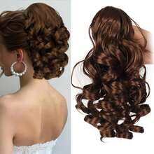 14-Inch Curly Wavy Ponytail Wig With Clips, Made Of Synthetic Fibers, Fluffy Curly Ponytail - Multicolor - View 13