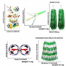 12pcs/Set 2026 World Cup Fan Supplies, Including Headbands, Earrings, Temporary Tattoos, Football Cheering Props - Multicolor - View 10