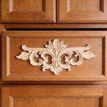 5pcs Unpainted Wooden Carved Openwork Applique, European Style Relief Applique, Suitable For Cabinet, Door, Furniture, Wall, Foyer, Office Decor, Holiday Decor, DIY Decoration - Multicolor - View 10