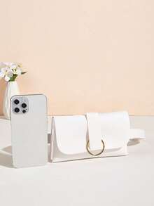 女士腰包/斜挎包，适合搭配牛仔短裤 - 白色 - 查看 5