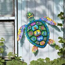 1 bức tranh treo tường hình rùa biển bằng kim loại với họa tiết hoa rực rỡ, hình rùa 2D phẳng, thiết kế hoa nhiều màu sắc, hoàn hảo để trang trí sân vườn, phòng ngủ, nhà cửa, ngoài trời, trang trí tường, quà tặng ngày lễ lý tưởng, đồ trang trí hình rùa. - Nhiều màu - Xem 7