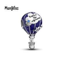 Bộ mặt dây chuyền Manyilus bằng bạc Sterling 925 dành cho vòng tay và dây chuyền nguyên bản, đính đá Cubic Zirconia tráng men, trang sức mang đến niềm đam mê du lịch. - Nhiều màu - Xem 20