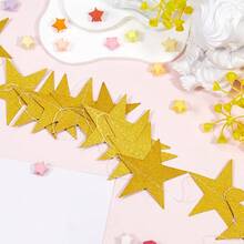 3Pcs Glitter Gold Star Garland Decorations Hanging Garands Banner Backdrop, 2.7 Inch Star Party Decoration For Birthday Baby Shower Wedding Kids Room Decoration, Christmas Decoration (Total Length 39 Feet) - View 7
