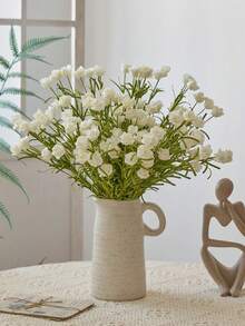 1pcs Artificial Flowers Mini Roses Bouquet Realistic DIY Foam Floral Decor For Valentine's Day Gift Wedding Bouquets/Centerpieces, Outdoor Party Backdrops, Room/Table, And Garden/Pot Decoration Gifts Birthday Graduation - trắng - Xem 5