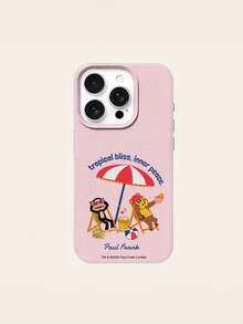 Ốp điện thoại Paul Frank chính hãng, họa tiết vải thiều, chống sốc toàn thân, có nắp bảo vệ camera, họa tiết khỉ và gấu đi biển, thiết kế mới cho iPhone 13/14/15/16/17 Pro Max - Nhiều màu - Xem 2