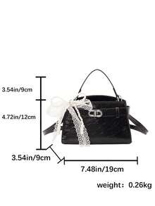 Mini Niche Design Square Bag, New Arrival High-End Commuter Handbag, Fashion Versatile Shoulder Crossbody Bag - Black - View 10