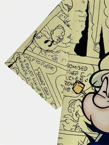 男士3D印花波巴·费特图案T恤 - 复古漫画艺术，透气修身休闲款，可机洗，日常穿着，趣味设计，舒适面料 - 薑色 - 查看 4