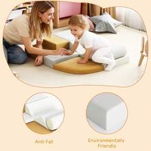 Juego de juguetes para trepar de 4 a 6 piezas, bloques de construcción de espuma ligeros para niños, equipo de juego suave y colorido para interiores para gatear y deslizarse, fácil de limpiar. - / - Ver 2