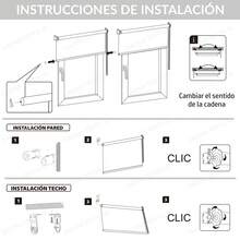 Estor Enrollable Opaco Blackout 85–98% para Puertas y Ventanas, Fácil Instalación en Pared o Techo, Envío Gratis - Gris claro - Ver 10