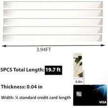 Mirror Acrylic Trim Roll, Peel And Stick Self Adhesive Wall Molding Strips – 5 Rolls X 4 FT (Total 20 FT), 1.6 Inch Wide Flexible Mirror Tape For Wall Paneling (Silver Mirror, 4 FT X 1.6 In) - Silver Mirror-4 FT X 0.8 IN - View 2