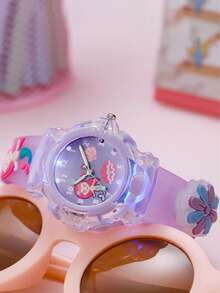 1pc/Set Mermaid Luminous Jelly Watch, Multi-Color Silicone Flashing Light Quartz Wristwatch For Teens, Suitable For Daily Wear, Gifts, Year-End Promotion, Online Exclusive, Birthday Present - Multicolor - View 6