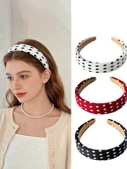 1 件法式甜美波点海绵发箍 - 高冠蓬松发箍，打造更丰盈的发型，时尚波点发饰，百搭优雅的女士发夹，适合日常造型和各种场合，时尚发饰，是时尚女性和休闲装扮的理想时尚发饰。发箍 美容 家居 发饰